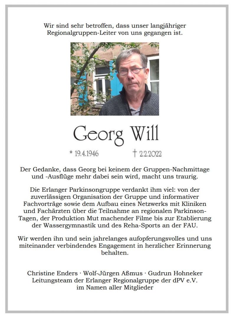 Traueranzeige Georg Will